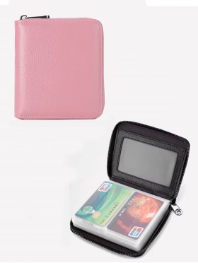 Faux Leather Solid Color Credit Card Wallet